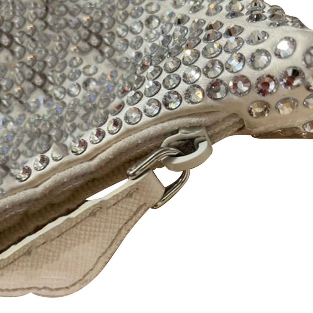 Prada Crystal-Embellished Re-Edition 2000 Bag in Cream Satin - Picture 7 of 9
